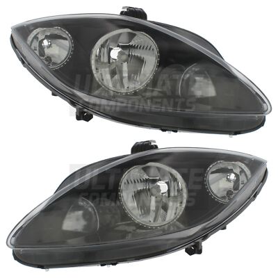 Seat Leon Headlights Mk2 Hatchback 2009-2013 Black Inner Headlamps 1 Pair