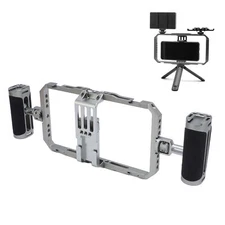 Smartphone Video Rig Kit Anti Shake Silicone Handles Handheld Phone Cage Set