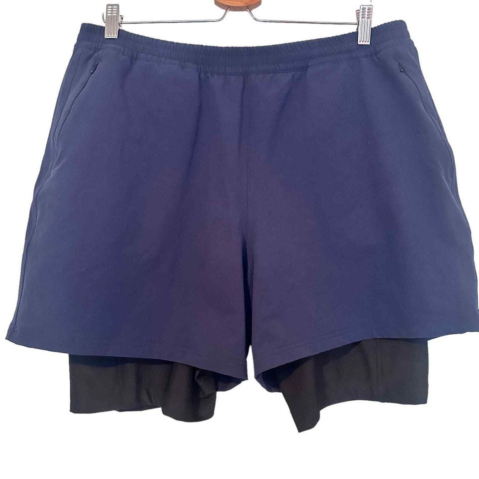 Outdoor Voices Navy Blue men's stretch crepe trail compression Lined