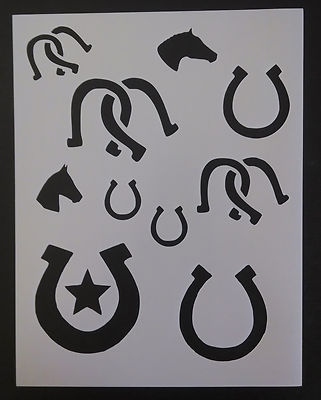Horseshoe Horse Shoe Horseshoes 11" x 8.5" Custom Stencil FAST FREE ...