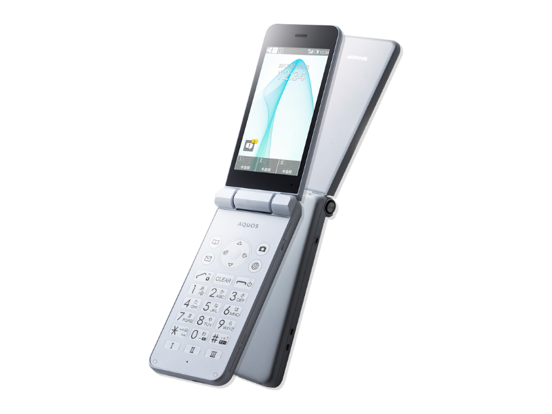 SHARP AQUOS KEITAI White SH-N01 Android Flip Phone SIM Unlocked
