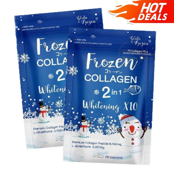 frozen glutathione 2 x 60 caps Frozen 2 In 1 Collagen Brightening Anti-Aging Skincare  Glutathione