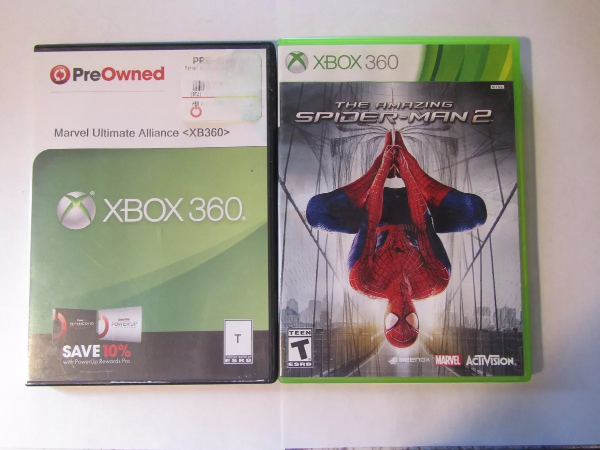 LOT OF 2 XBOX 360 GAMES - AMAZING SPIDER-MAN 2 & MARVEL ULTIMATE