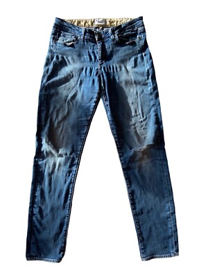 Paige Slim Skinny Jeans Blue Distressed Womens Size 30x31 GUC