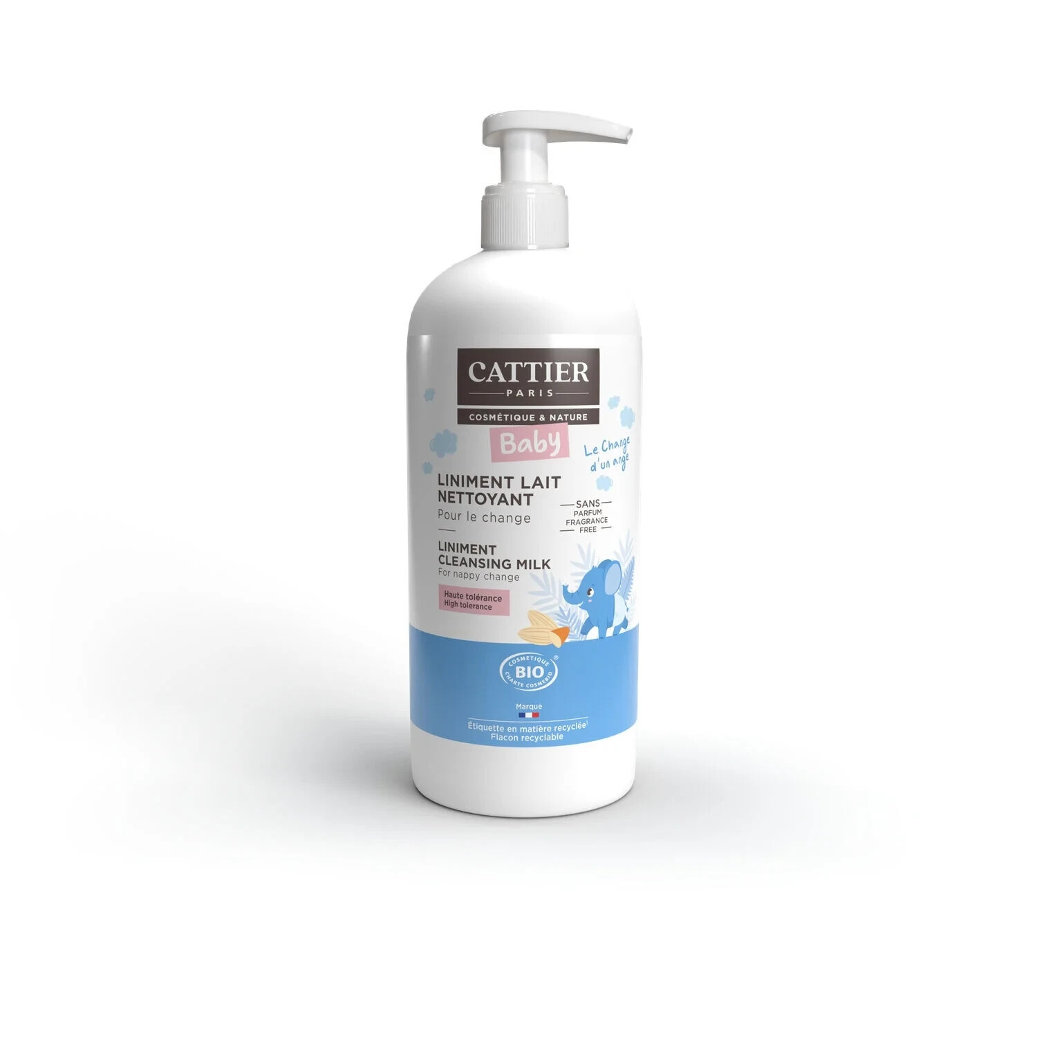 Liniment lait nettoyant bio Cattier 500 ml change bébé soin siège naturel