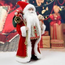 Image of 18'' Christmas Standing Santa Claus Father Figure Xmas Indoor Decoration Gift