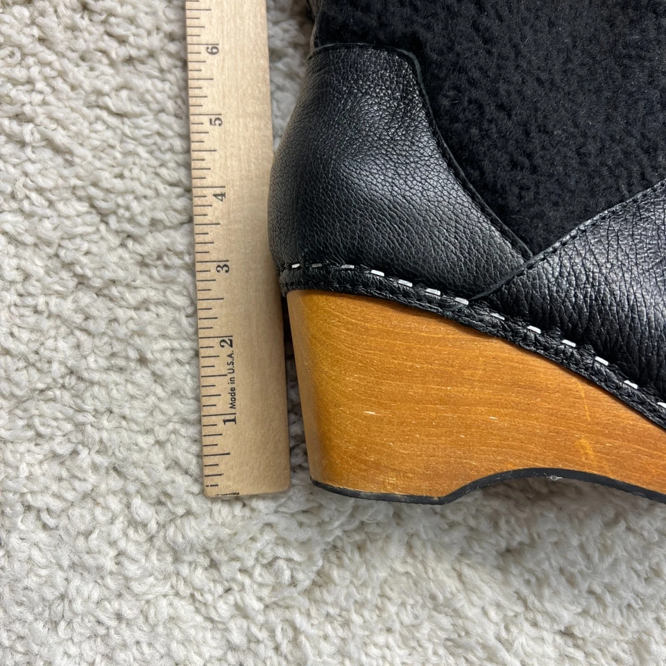 Kelsi кинжал Jagger черный колена на танкетке сабо деревянный каблук загрузки женщин 7 - Изображение 2 из 4