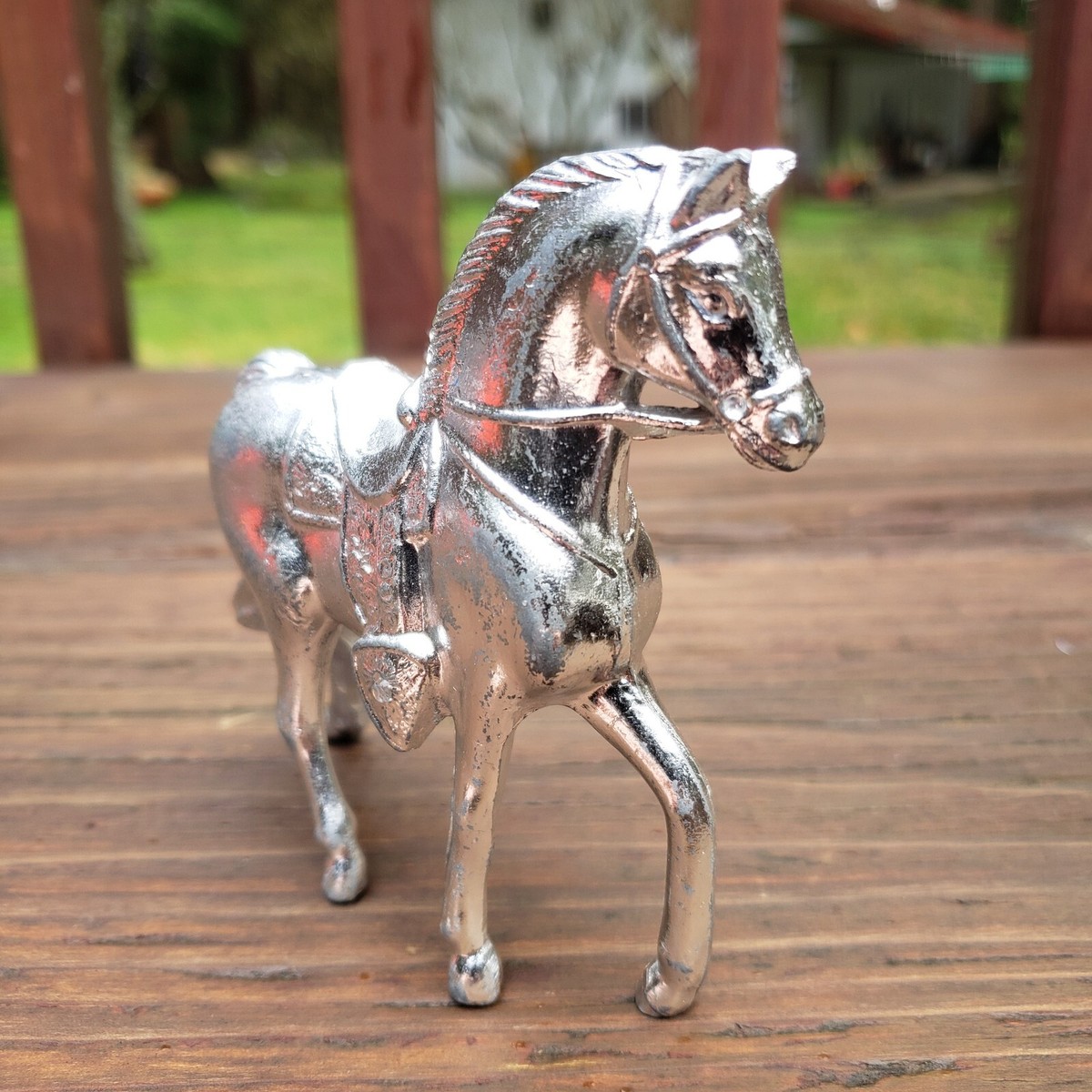 Small Silver Metal Horse WITH DEFECT - Made In USA | eBay