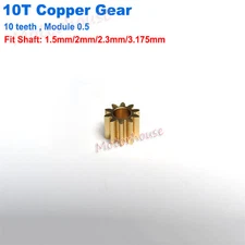 Motor Main Shaft 10T Metal Steel Brass Copper Gear 10 Teeth 0.5 Module Model Toy