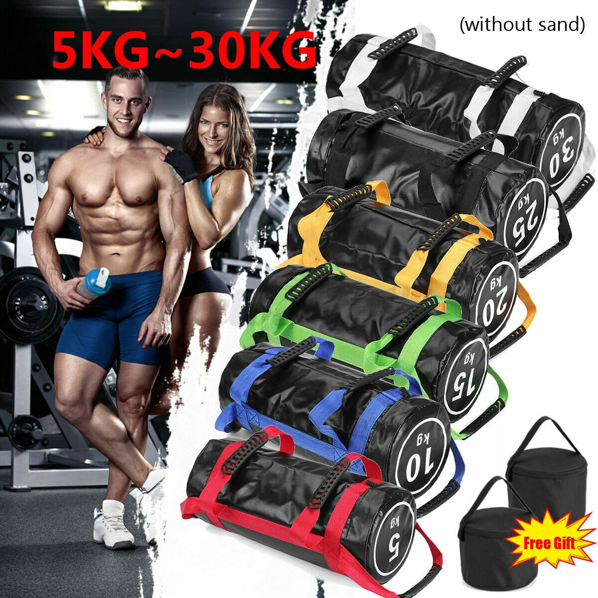 10 25kg Weight Lifting Sandbag Training Boxing Exercise Power Bag