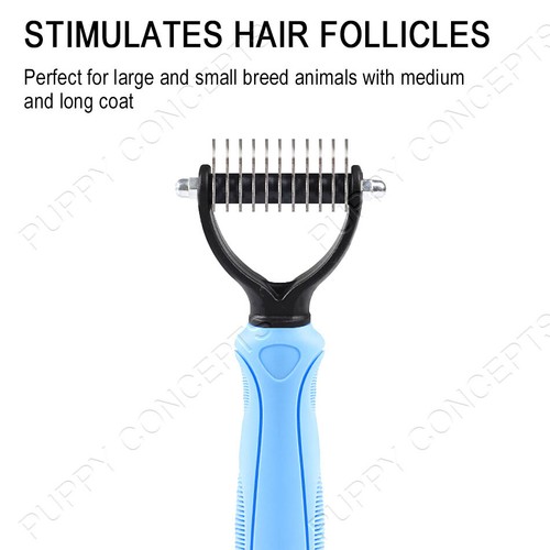 Professional Pet Grooming Undercoat Rake Comb Hair Dematting Tool Cat Dog Brush - Picture 5 of 12