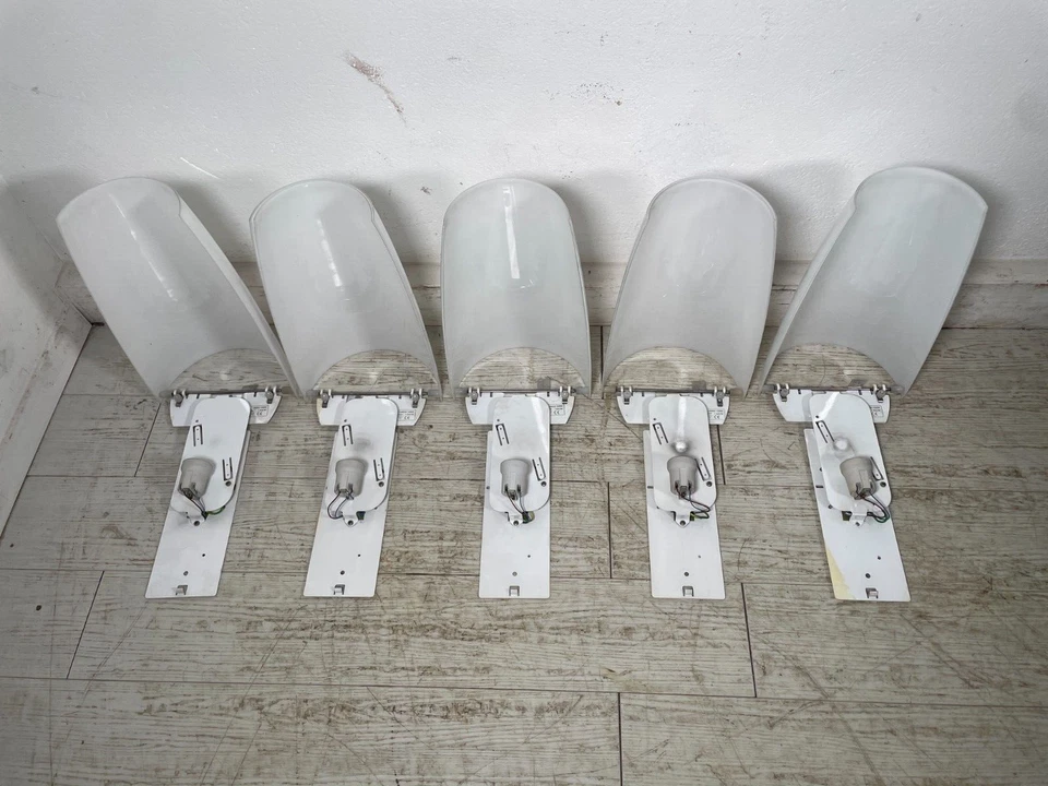 SET 5 APPLIQUE DESIGN FLOS OVEST LAMPADE DA PARETE VETRO BIANCO BOMBATO VINTAGE Foto 2 de 4