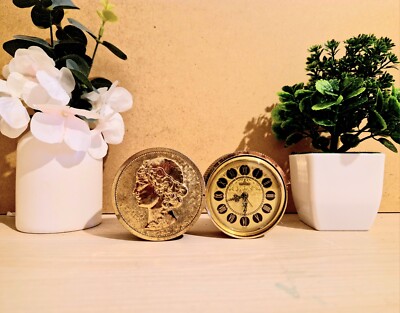Lancel 2 Jewels Mechanical Alarm Clock - Germany - Gold Plastic - Round - 20th Century