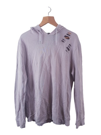 Topman Hoodie Men M Grey Hooded Sweatshirt Casual Streetwear Lounge Outdoor