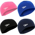 SPEEDO JUNIOR POLYESTER SWIMMING CAP FOR KIDS - UNISEX - BLACK PINK BLUE OR NAVY