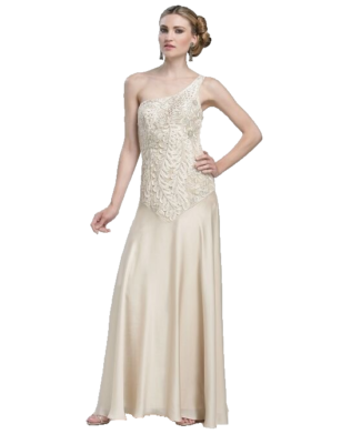 Sue Wong ~ Champagne Embellished Drop Waist Satin Skirt Formal Gown 4 NEW  $610 | eBay