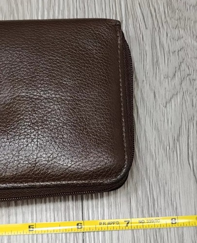 BUXTON Brown Leather Women's Wallet cards Change bills Zip Around - Picture 10 of 12