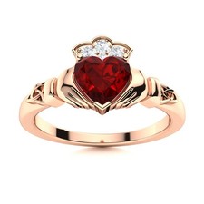 Sterling Silver Garnet Gemstone Solitaire Root Chakra Prong Ring Jewelry