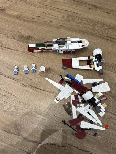 LEGO 7259 Star Wars Arc-170 Starfighter 80% Complete Set with Minifigures