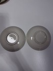 Unmarked Set of 2 Glossy Round Ceramic Plates, Green/Beige Fruit Pattern — photo 3