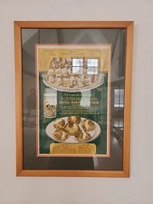 Framed Royal Strawberry Cake Baking POWDER LITHOGRAPHIC PRINT Painting 1919 