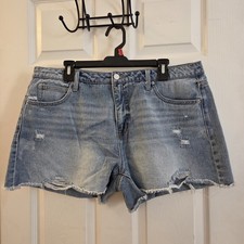 Time and Tru sz 18 high rise cut off distress cotton jean shorts classic summer