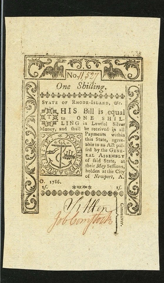 1786 RHODE ISLAND American Revolution Colonial Currency Bank Note RI-292 PCGS 65 - Image 3 of 4