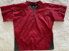 Mizuno Youth 1/4 Zip Short Sleeve Windbreaker Pullover, Large, Vented Baseball