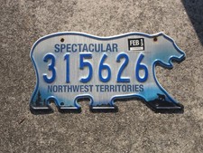 2013 NorthWest Territories Bear License Plate Aurora Borealis NWT Canada 315626