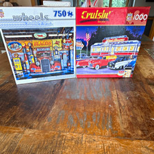 MasterPieces Wheels 750 Pc  Cruisin  1000 Pc Jigsaw Puzzles Cars Gas Station