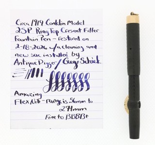 C1919 CONKLIN 25P CRESCENT FILLER 14K NIB F BBBB 2.71MM FOUNTAIN PEN NO RESERVE