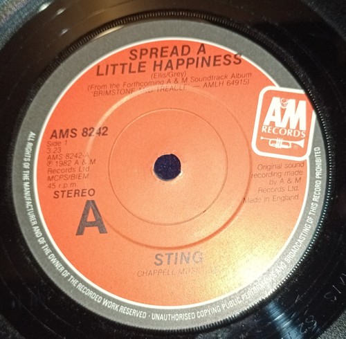 Sting "Spread A Little Happiness" 1982 7" Vinyl Single - Bild 3 von 6