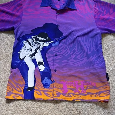 JIMI HENDRIX Brand Psychedelic Button-Down Shirt XXL Rare Purple
