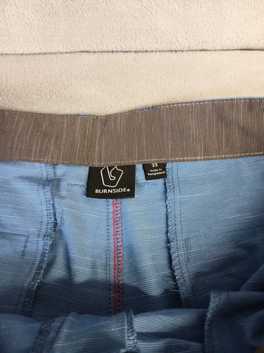 Burnside Men's Hybrid Stretch Blend Chino Shorts Blue Size 33 - Picture 2 of 9