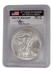 2014 $1 PCGS MS70 Silver Eagle First Strike Mercanti Signed Silver Coin 1 oz