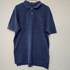 Ralph Lauren Polo Shirt Mens XL Heather Blue Classic Cotton Short Sleeve Logo