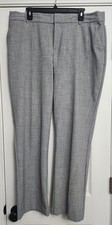 Nine West dress pants Women 16/gray/boot cut/waist buttn+ clasp/zip fly/pockets