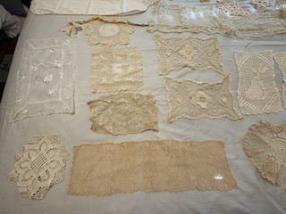 Antique vtg Lot 58 Handmade Crochet Lace Doilies 2 tablecloths Runners