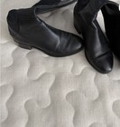 Tory Burch Black Leather Tall Riding Boots with Embossed Logo — photo 4