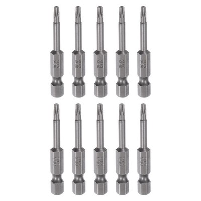 10pcs TS15 Magnetic Security Star 6 Point Torx Screwdriver Bit 1/4'' Hex Shank
