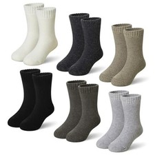 Kids Merino Wool Socks Boys Girls Thermal Winter Hiking Warm 1-3T Solid Color