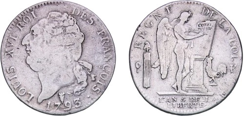 France 1793 K 1 Silver Ecu Silver (.917) VF