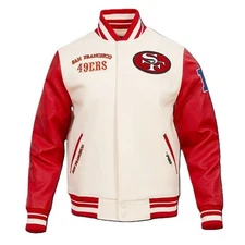 SAN FRANCISCO 49ERS CLASSIC MEN'S Leather Wool Varsity Jacket |FREE SHIPPING