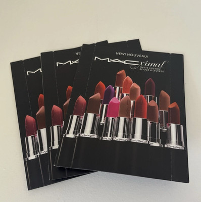 3x MAC Macximal Matte Lipstick Sample 3 Shades Ruby Woo Velvet Teddy Mehr
