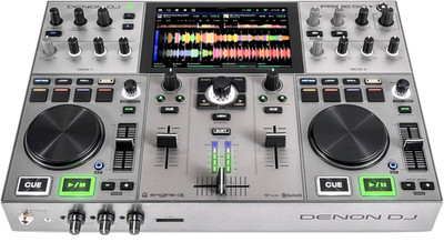 Denon DJ PRIME GO+ Tragbarer DJ Controller und Mixer mit Stieltrennung, 2 Deck