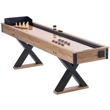 Uimoso 9 ft Shuffleboard Table 2 in 1 Shuffleboard and Bowling Combo Game Set