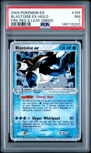 2004 POKEMON EX FIRE RED & LEAF GREEN #104 BLASTOISE EX-HOLO PSA 7