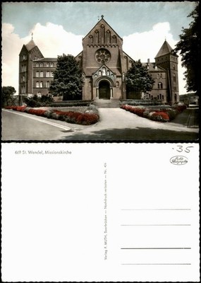 Ansichtskarte Sankt Wendel St. Wendel Missionskirche 1955