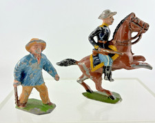 2 Antique / Vintage Lead figures ~ 1 Marked ENGLAND, Horse has damage