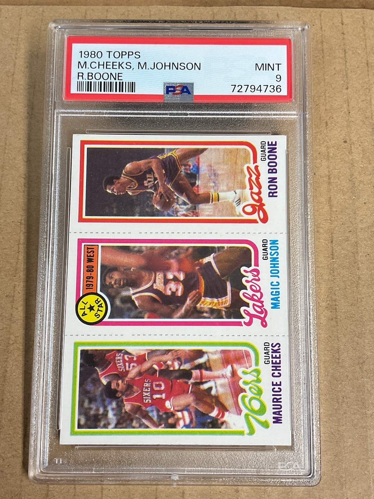 1980 Topps Basketball PSA 9 / Magic Johnson Rookie / Ron Boone / Maurice Cheeks